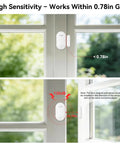 Door Alarms For Kids Safety And Home Security, Two Way Door And Window Alarm, Two In One Alarm And Chime, Three Level Volume Control, Easy Install Door Sensor Alarm Set Of Three on window frame
