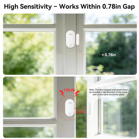 Door Alarms For Kids Safety And Home Security, Two Way Door And Window Alarm, Two In One Alarm And Chime, Three Level Volume Control, Easy Install Door Sensor Alarm Set Of Three on window frame