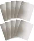 10 Pack Microwave Waveguide Covers 5.9 By 4.7 Inches Mica Sheet Easy To Cut Replacement Heat Insulation Oven Repair Part For Home Kitchen Use Ideal For Most Microwave Models Durable Safe And Quick Install, showing rectangular mica sheets.