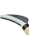 Close-up of serrated blade on 7.6 Inch Serrated Sod Cutter Hand Tool For Weeding And Harvesting, Manual Lawn Remover Knife Sickle