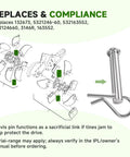 Clevis Pin And Hairpin Clip Kit With Four Pins And Four Clips, Replacement Parts For Tillers Including Husqvarna Poulan Weed Eater Jonsered diagram