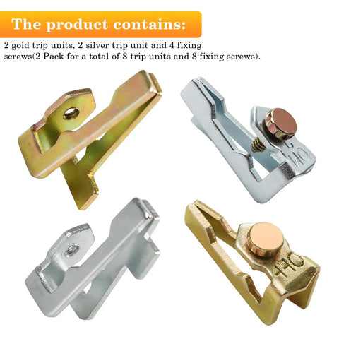 156T1978A Time Switch Trippers Replacement For T100 Series Timers Two Pack with gold and silver trip units and screws