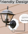 Octagonal Vinyl Siding Mounting Kit With Built In Electrical Box For One Half Inch Lap Siding, Vertical Siding Lamp Mounting Plate, No Brainer DIY Outdoor Lighting Mount On White Siding, 2 Pack installed on beige vinyl siding with lantern and bottom drainage