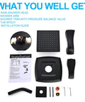 Single-Handle Tub And Shower Faucet Set With Pressure-Balancing Valve Included, unassembled components including installation guide.