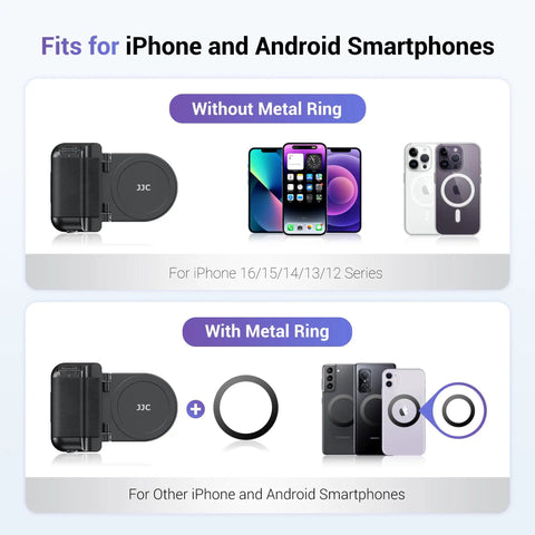 Image showing Magnetic Phone Grip Camera Handle With Wireless Shutter Remote For iPhone Android Smartphones MagSafe.
