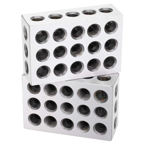 Pro Grade 1 2 3 Block Set With 23 Holes For Ultra Precision Machining Finishing Clamping And Fixturing Heavy Duty Tool Steel