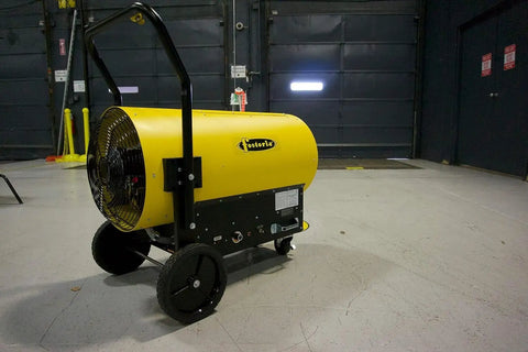 Portable Electric Salamander Heater 45kW 480V 3Phase With Thermostat and Forced Air Indoor safe heat installed in workshop