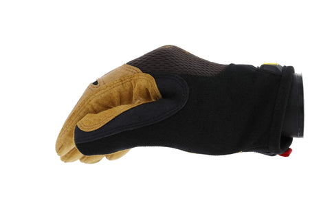 Side view of black and brown Leather Work Gloves With Durable Durahide Leather, Breathable TrekDry, Comfort Fit, Large Size for heavy-duty use