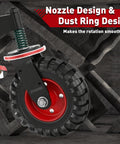 Heavy Duty 6 Inch Gate Wheels For Wooden Gates, Spring Loaded With 550 Lb Capacity, 360 Degree Swivel Caster, red design