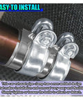 2 Inch Automotive Exhaust Pipe Band Clamp Made from 409 Stainless Steel for a Rock Solid Hold Rust Proof Galvanized Finish heavy duty close-up view.