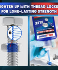 Blue and red high-strength thread locker for secure bolts and fasteners, ideal for automotive repair and DIY projects, tightens for lasting strength.