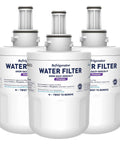 Premium Refrigerator Water Filter Cartridge Pack of 3 with Coconut Shell Activated Carbon, NSF Tested for safety