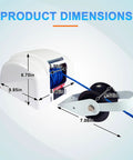 Product dimensions of Heavy Duty 45 Lb Electric Anchor Winch With Wireless Remote And 100 Ft Rope for easy boat stopping.