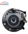 Top view of Chevy Express And GMC Savana Front Wheel Hub And Bearing Assembly 8 Lug With ABS For 2003 To 2017 Vans