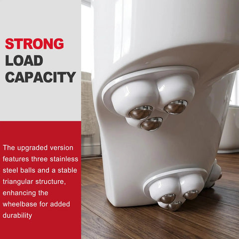 Eight Piece Self Adhesive Caster Wheels That Roll Like A Dream With 360 Degree Swivel Mini Appliance Rollers No Sweat Peel And Stick Track Mounts For Counters And Furniture In Bright White on sturdy base with steel ball supports.