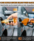 Hand pouring Catalytic Converter Cleaner Kit Four Pack For Engine And Exhaust System into car fuel tank