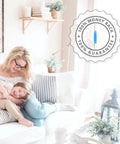 Woman and child on sofa with Two Pack 3W UV C Bulb Replacement For AP T20 AP T20WT AP T30 AP T35 AP T45 AP T45WT inset