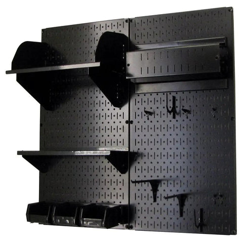 Black Pegboard Organizer Kit For Crafts And Hobby Rooms With Durable Pegboard And Black Accessories Installs In Minutes
