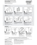 Instruction sheet for Large Modern Reflections Brushed Nickel Metal Hook Set With 2 Strips Holds 5 Lbs Damage Free Hanging No Tools Needed