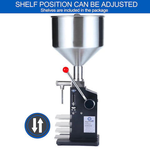 Top Notch Manual Bottle Filler Machine For Hydrating Serums And Viscous Lotions 5 To 55 Ml Capacity with adjustable funnel.