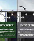 Ultra Tough Stainless Steel Zip Ties 200Pcs 11.8Inch 304 Heat Resistant Tie Wraps For Outdoor Use on chain link fence