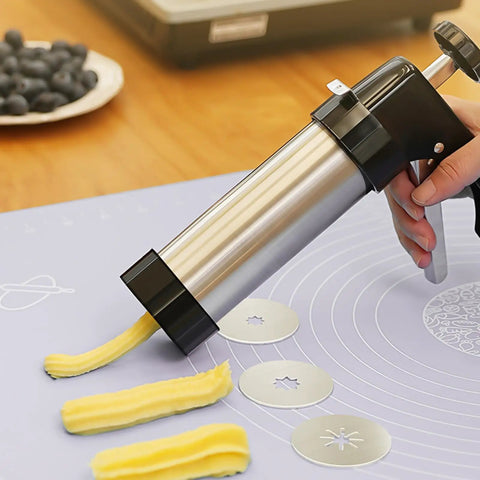 Using Stainless Steel Churro Press And Maker For Easy Spanish Treats Home Kitchen Dessert Tool DIY Churros Device Professional Style