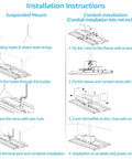 Installation instructions for 160W LED Linear High Bay Light for Warehouse and Shop Floor, 21600 Lumens, 2ft, 5000K