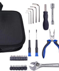 Compact 28 Piece Motorcycle Tool Kit For On The Road Repairs Under The Seat Grab And Go Travel Ready Essentials shown with tools and case