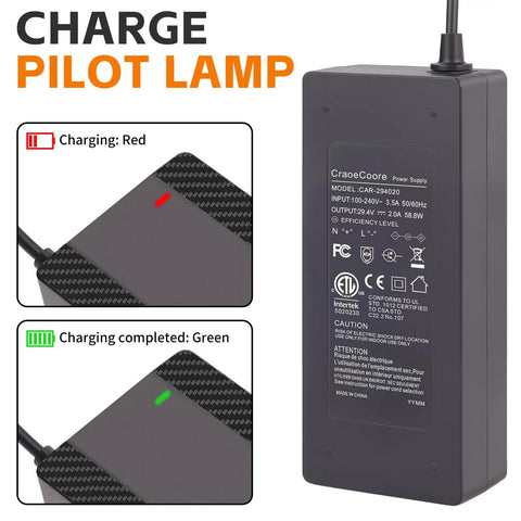 29.4V 2A Lithium Battery Charger With Five In One Universal Plug For 24V To 29.4V 7S Packs And E Scooters Smart Charger With Five Connectors
