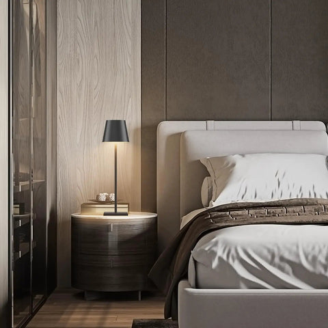 Two Pack LED Cordless Table Lamps With Rechargeable 5500mAh Battery, Battery Powered Desk Lights in bedroom setting