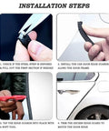 Installation steps for Tesla Model 3 2024 Door Edge Guard U Shape Trim for scratch protection showing each step clearly