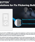 Instruction guide for Ultra Slim Digital Dimmer Switch With Air Gap Cut Off, illustrating brightness adjustment buttons.