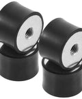 4 Pack Rubber Shock Absorber Nuts With Dual Ended Female Thread For Air Compressors And Industrial Equipment Vibration Isolation Pads, black