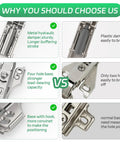 Full Overlay Soft Close Cabinet Hinges With Hydraulic Damper Three Quarter Inch Face Frame Concealed 3D Adjustable comparison