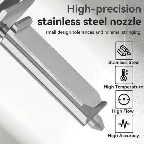 High-precision stainless steel nozzle for all-metal quick swap hotend, A1/A1 Mini, high temp, plug and play leak-proof design.