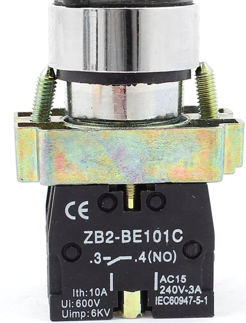22mm Latching Rotary Selector Switch Three Position With Two Normally Open Contacts Heavy Duty Panel Mount 10A 600V 240V AC 3A Ideal For Control Panels And DIY Projects front view