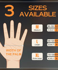 3 Sizes Available for Super Heavy Duty Nitrile Work Gloves 8 Mil Thick Industrial Mechanics Disposable, showing palm width measurement.