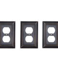 Decorative 1-Gang Duplex Wall Plate 3-Pack In Oil Rubbed Bronze Finish, Zinc Alloy Durability, Easy Install For Outlets And Switches