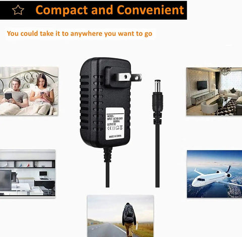 Wall Power Adapter For WK245 And WK240 Workstation Keyboard Universal 100 240V AC 50 60Hz Charger with images of different use cases