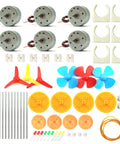 Six Pack Mini Generator Motors Kit For DIY Electronics And School Projects 3V To 12V DC Motors With Propellers, Mounting Brackets