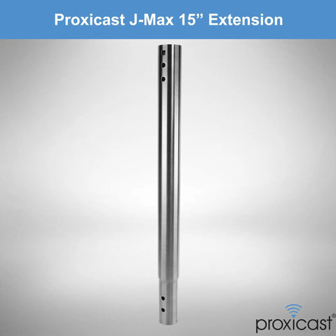 15 Inch Stainless Steel Extension Pole For J-Max Antenna Mounts, Adds Height And Clearance, 304 Stainless Steel Hardware Included
