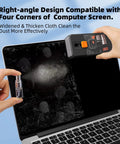 All In One Keyboard Cleaner And Laptop Cleaning Kit with hands using tools on MacBook screen.