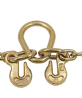 Beefy 5/16 Inch Grade 70 V Chain Bridle With RTJ Cluster Hooks And Grab Hooks, 3 Ft Legs, Tow Truck Chains for towing