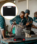 Rock Solid Portable Plastic Tool Box Organizer With Snazzy Ergonomic Handle For Hand Tools And Craft Supply Storage placed on a workshop table.