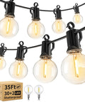 Outdoor String Lights 35 Ft Globe LED Bulbs Shatterproof Waterproof Patio Lights Connectable Up To 24 Strands for garden decor