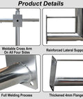 Built Tough Heavy Duty Stainless Steel Security Camera Poles And Outdoor Surveillance Posts, showing weldable cross arm and thick flange.