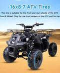 ATV with 16x8-7 ATV Tire Tubeless All-Terrain Replacement For Tao Tao Coolster 110cc 125cc 150cc 200cc Quad Roketa