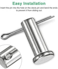 4 Pack Single Hole Clevis Pins M10 X 55mm Stainless Steel Flat Head For Mechanical Linkage Trucks Lawn Mowers And Rigging Reusable Quick Pin With Durable Corrosion Resistant Hardware, stainless pin installed