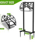 Heavy Duty Freestanding Garden Hose Holder With Reel Stand And Storage Basket dimensions