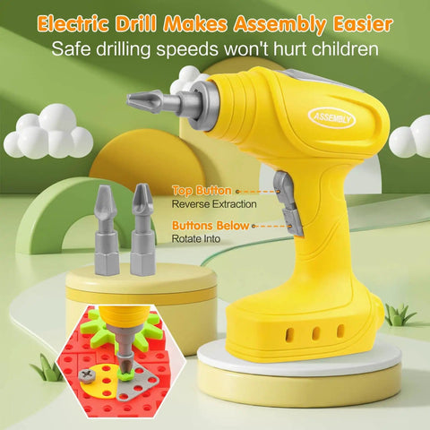 Epic 234 Piece Gear Building Blocks Set With Electric Drill For Kids 3 And Up A Real Hands On STEM Toy That Sparks Creative Play With Real Gears Motor And Patches A Totally Awesome Gift Idea